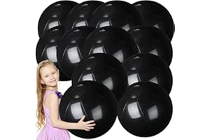 Raiten 12 Pcs Beach Ball Inflatable Beach Balls Large Inflatable Ball Floating Ball for Swimming Pool Party Favors Outdoor Activities Summer Birthday Party Supplies (Black,20 Inch)