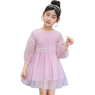 Clear Inventory Girls Pink Dress Lace Light Mesh UK | Ubuy