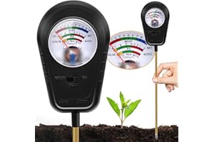 Aenncci Soil Test Kit 3-in-1, Soil Moisture Meter, Soil PH Meter, Fertility Soil Tester, Soil Tester for Garden, Lawn, Farm, Outdoor & Indoor Use (Matte Black)