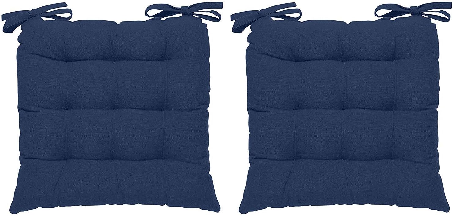 Stop N Shopp Cotton 2 Piece Microfiber Floor/Dining/Chair Cushion - 16 X Inch, Blue