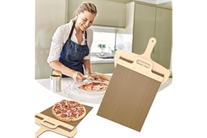 Sliding Pizza Peel - Large Pizza Shovel Sliding Pizza Oven Spatula with Hang Hole, Non-Stick The Pizza Peel Transfers Pizza P