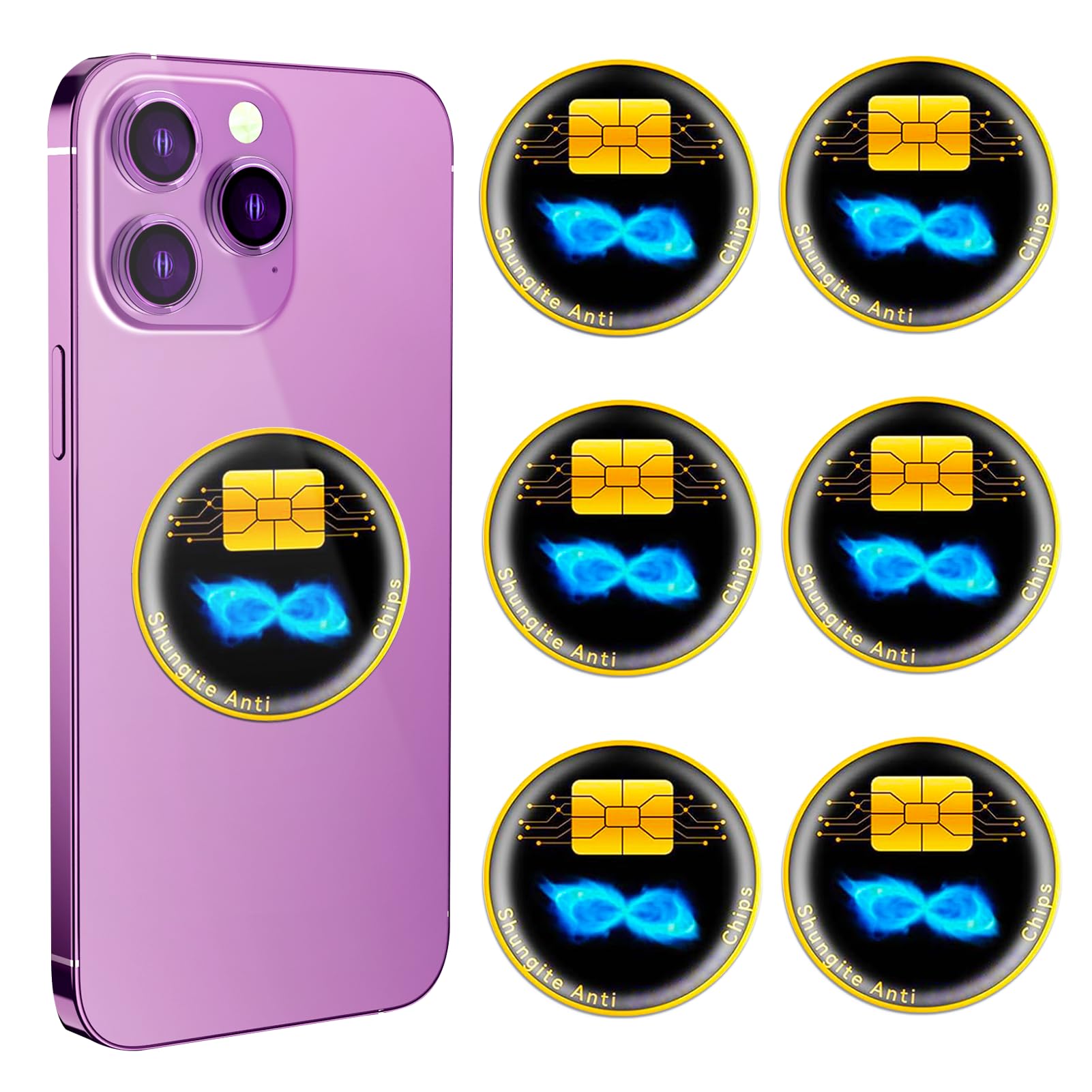 6 Pcs Cell Phone Protection Stickers Neutralizers for Smartphones, Tablets, Laptops, Computers, WiFi, TV, Monitors