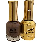 Onic Gel Polish Duo-198 Evening Glee-brown shade It comes w/a LED Gel Polish & an Air Dry Nail Lacquer Matching Duo Set. Toxic Free & Healthy Products