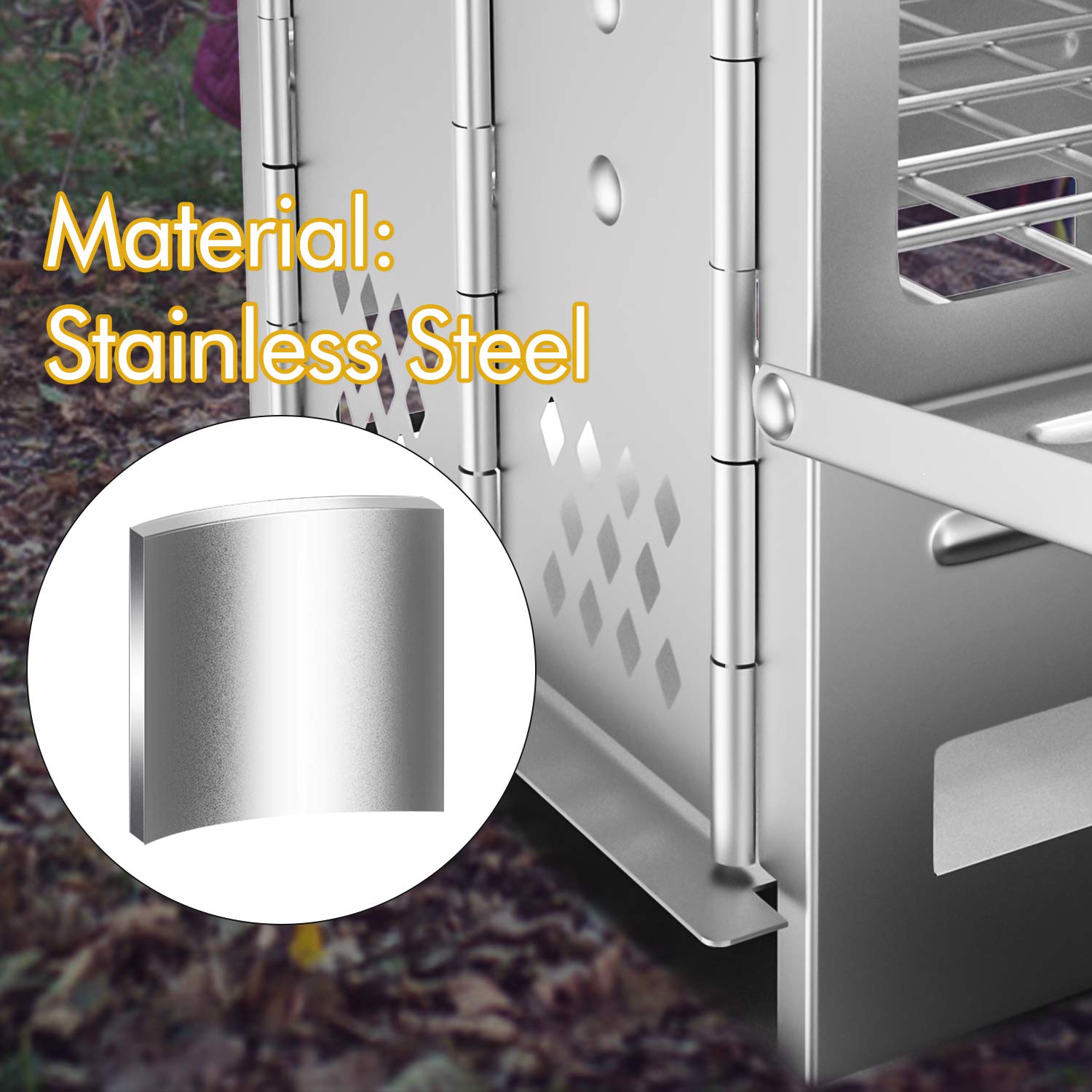 Wood Stove Camping Stove Backpacking Wood Burning Stove Mini Portable Foldable Stainless Steel Wood Cook Stove Alcohol Tiny Outdoor Camp Stove for Outdoor Hiking Picnic BBQ and Cooking (Wood Stove)