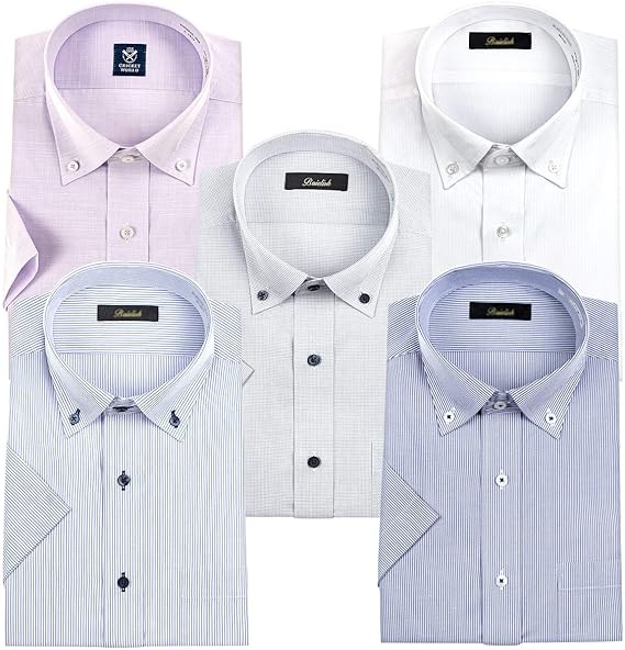 Amazon ワイシャツ 5枚セット 半袖 メンズ Unn ｌサイズ首回り41cm裄丈26cm Q Type シャツ 通販