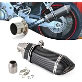 JFG RACING Slip On Exhaust Motorcycle Muffler Pit Dirt Bike Exhaust ATV Muffler,1.5-2" Universal for Street Bike Pit Bike Scooter