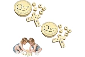 SWYINOUNI The Crossword Solitaire Game,Crossword Solitaire Dice Game,6 Sided Dice Crossword Game, Travel Scrabble Game with Case,Wooden Letter Tiles,Twelve Dice Letters Set (2pcs)