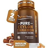 Herbtonics Pure Ceylon Cinnamon Capsules | Immune System, Healthy Weight Management | Non-GMO, Gluten Free | 1500 Mg - 120 Capsules