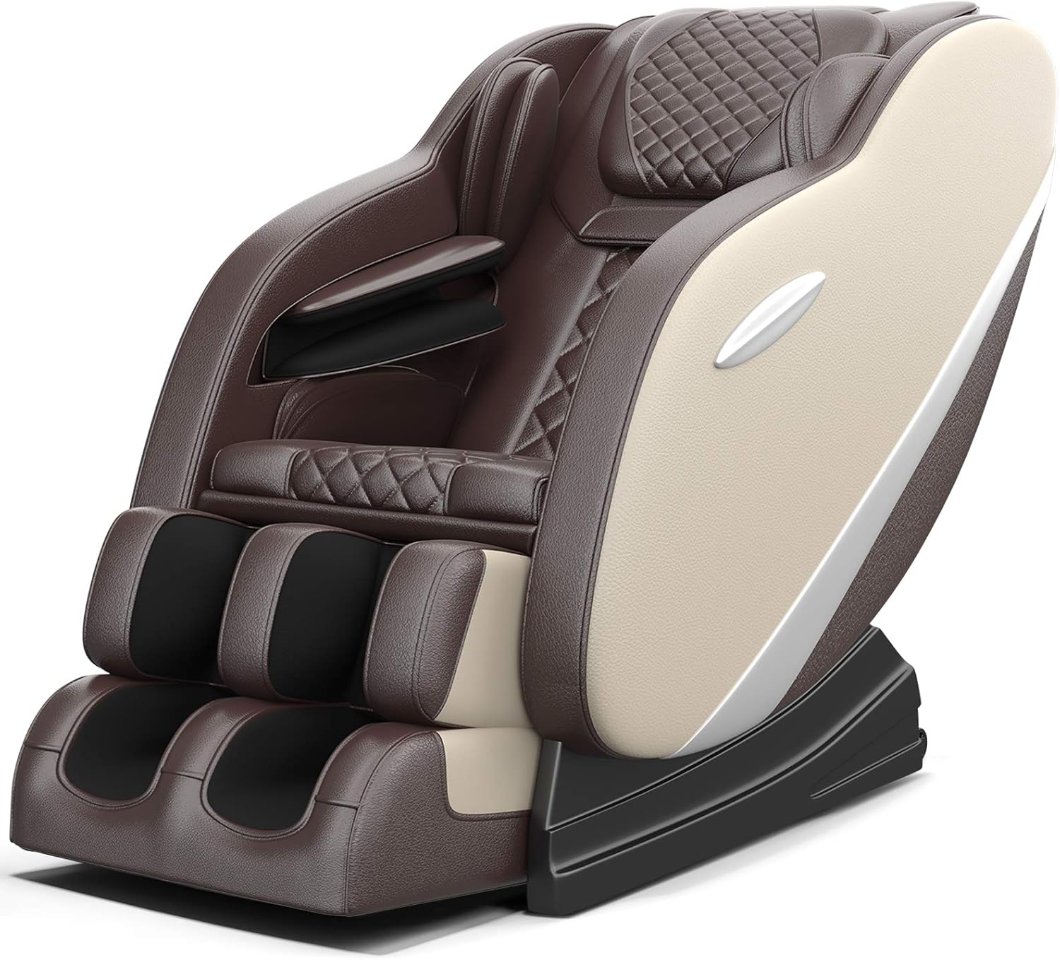 Real Relax Massage Chair, Full Body Zero Gravity Shiatsu Massage Recliner with S-Track, Auto Body Detection, Rocking Chair Mode, Bluetooth Speaker, Heat, SS02(Khaki and Brown): Furniture & Decor
