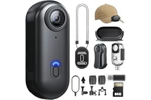 SHPTDJTIC Body Camera 4K, POV Pro 4K,Wearable Camera with 360°Rotatable Clip & Magnetic Clip,120 Minutes for Recording,Take f