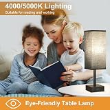 Aooshine Bedside Lamp USB C+A Ports 3 Color Modes Pull Chain Black Shade view 5
