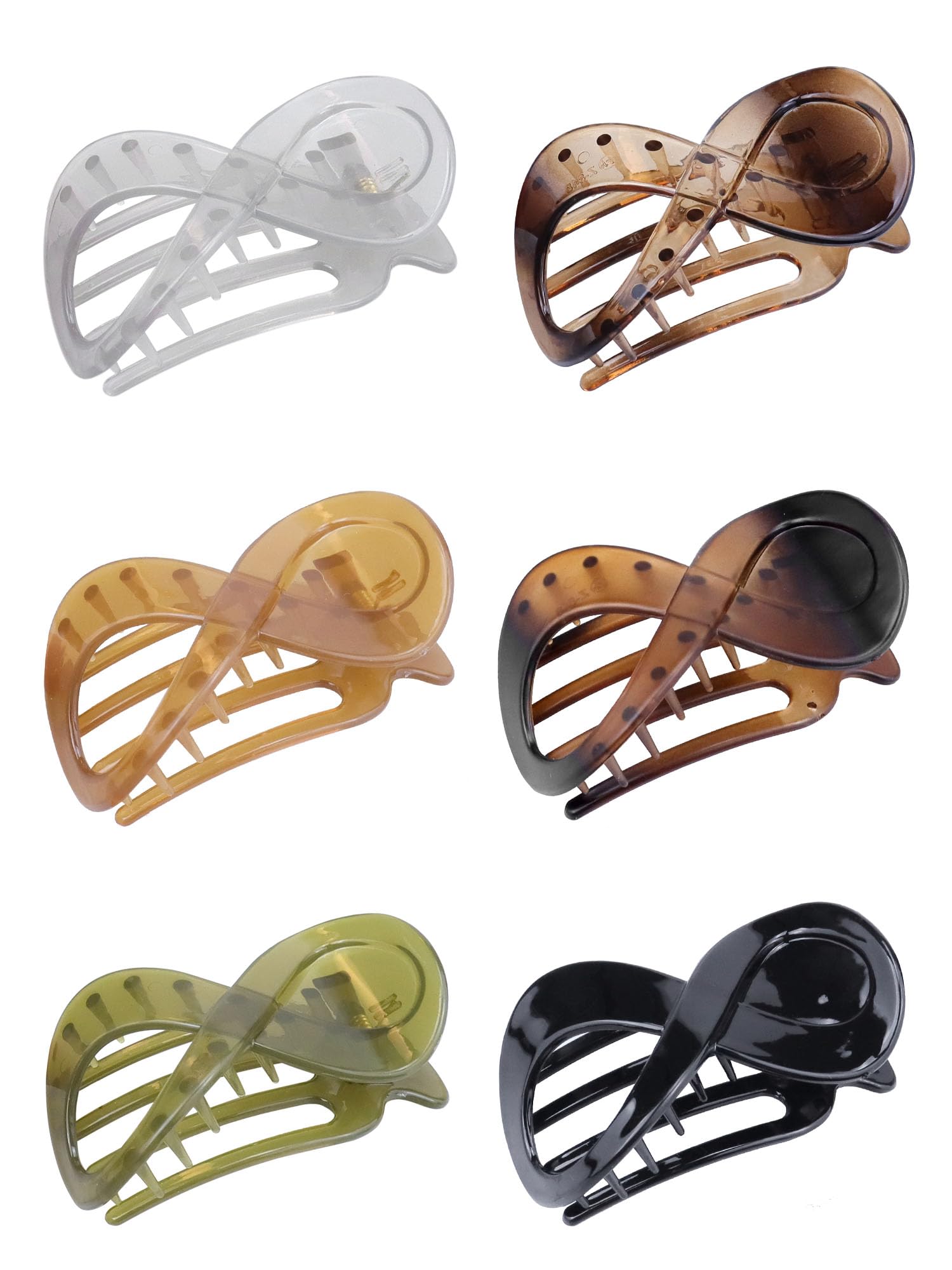 Kavya Hair Clips Women, 6 Pcs Hair Claw Clips for Thick Hair Non Slip Hair Claws Large Claw Clip French Hair Accessories for Women and Girls