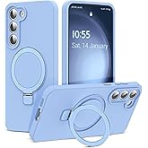 SKYLMW for Samsung Galaxy S23 Plus Case with Magnetic Invisible Stand [Compatible with Mag-Safe] Military Drop Tested [Full Camera Protection] Silicone S23 Plus Cases for Men Women, Blue