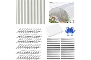 Fuuner 10FT×33FT Plant Covers Freeze Protection with 5 Sets 14FT Long Hoops, 20pcs Upgraded Garden Hoops, Fiberglass Hoops Frame for DIY Plant Support Garden Grow Tunnel