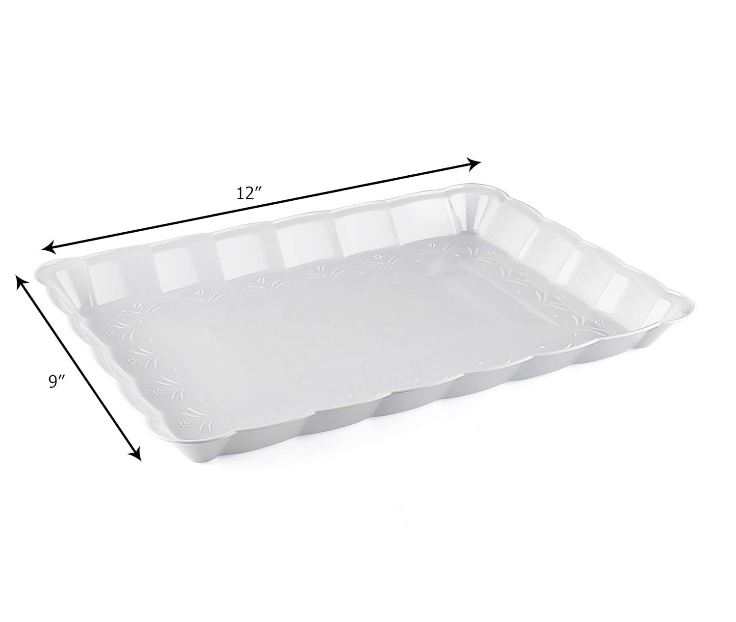 pack of 4 disposable serving Party Platters 9 X 13 silver collection