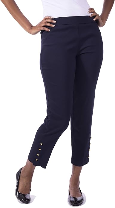 women's slim leg pull on pants