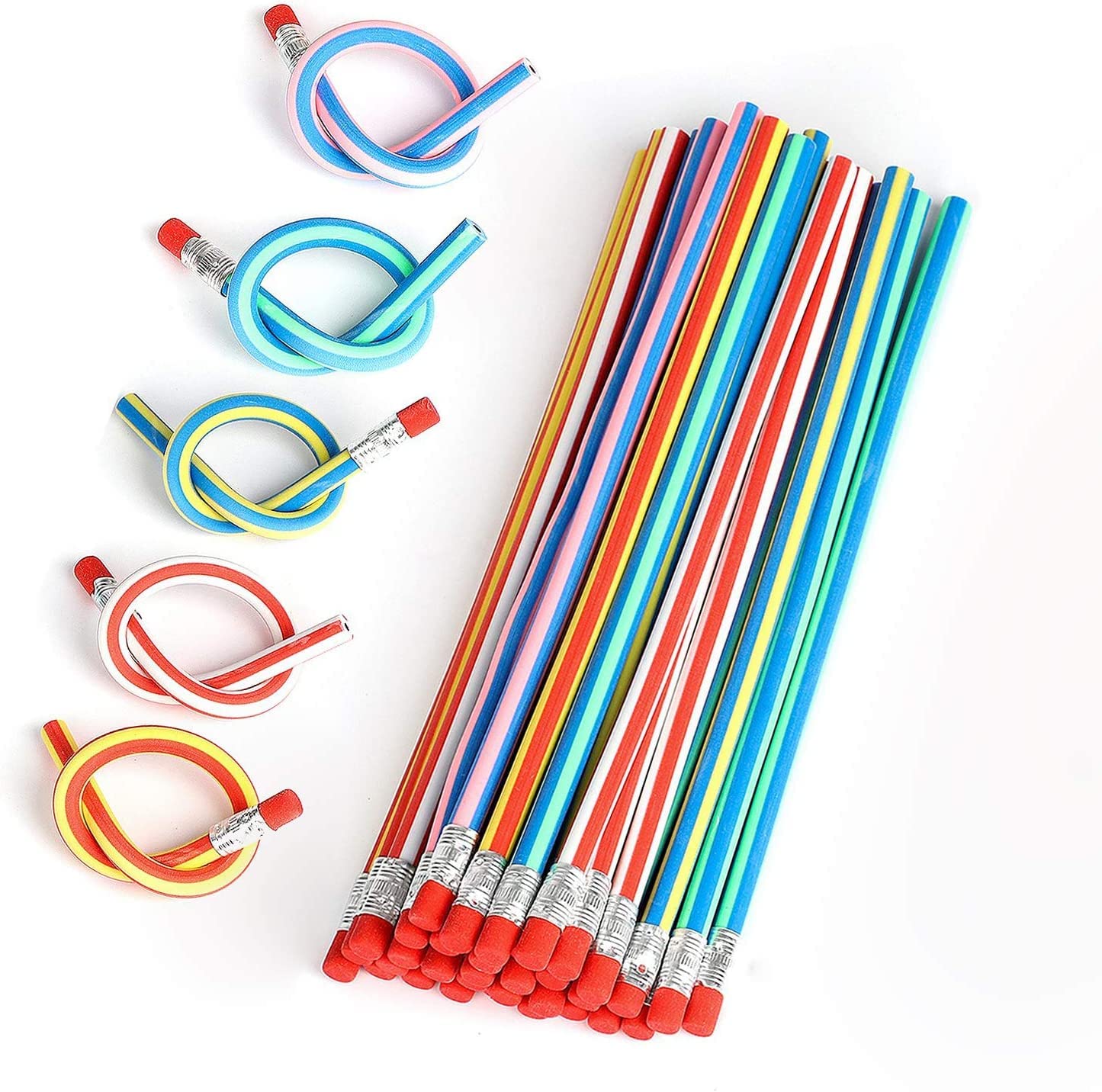 PIQIUQIU 30 Pcs Flexible Colored Pencils, Soft Pencils, Soft Pencils, Flexible Pencils, Soft Colored Pencils