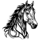 Horse Head Metal Wall Decor - Farm Room Decor Wall Art Home Decor for Living Room, Bedroom, Dining Room, Office, Outdoor (Black)