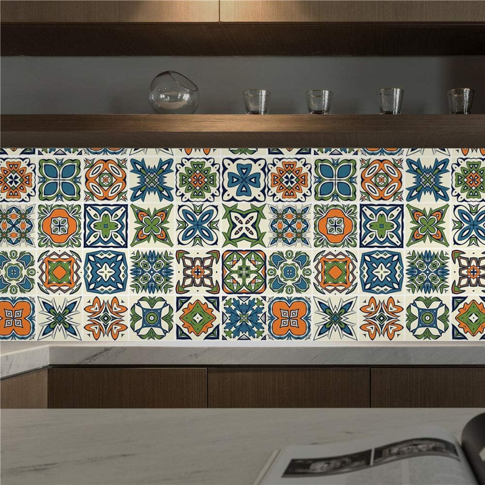 10 x 10 cm Azul Oscuro y marrón Vinilo Azulejos Impermeables 20