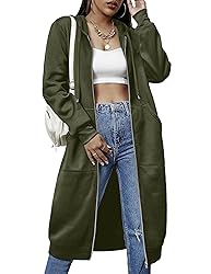 ELESOL Women's Long Hoodies Tunic Winter Fleece