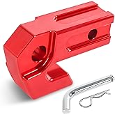 Hitch Slider, 2" Towing Hitch Receiver Skid Protection 45,000 lbs Compatible with 3/4" D-Ring or Soft Shackle for Off-Road Trucks SUV Vehicle Towing Recovery Hitch Protection (Red)
