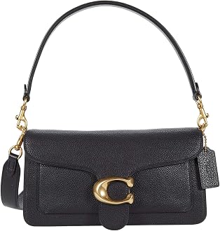 COACH Polished Pebble Leather Tabby Shoulder Bag 26 Black One Size:  Handbags: Amazon.com