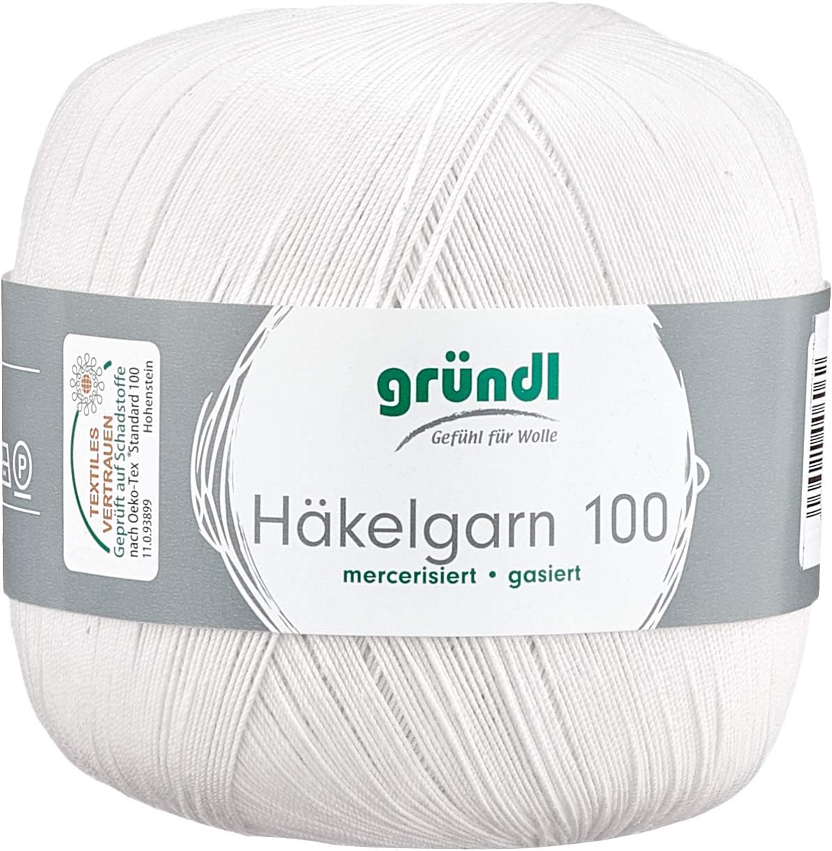 Gründl Vorteilspack Häkelgarn, Baumwolle, Creme, 30 x 21 x 11 cm, 6 Stück