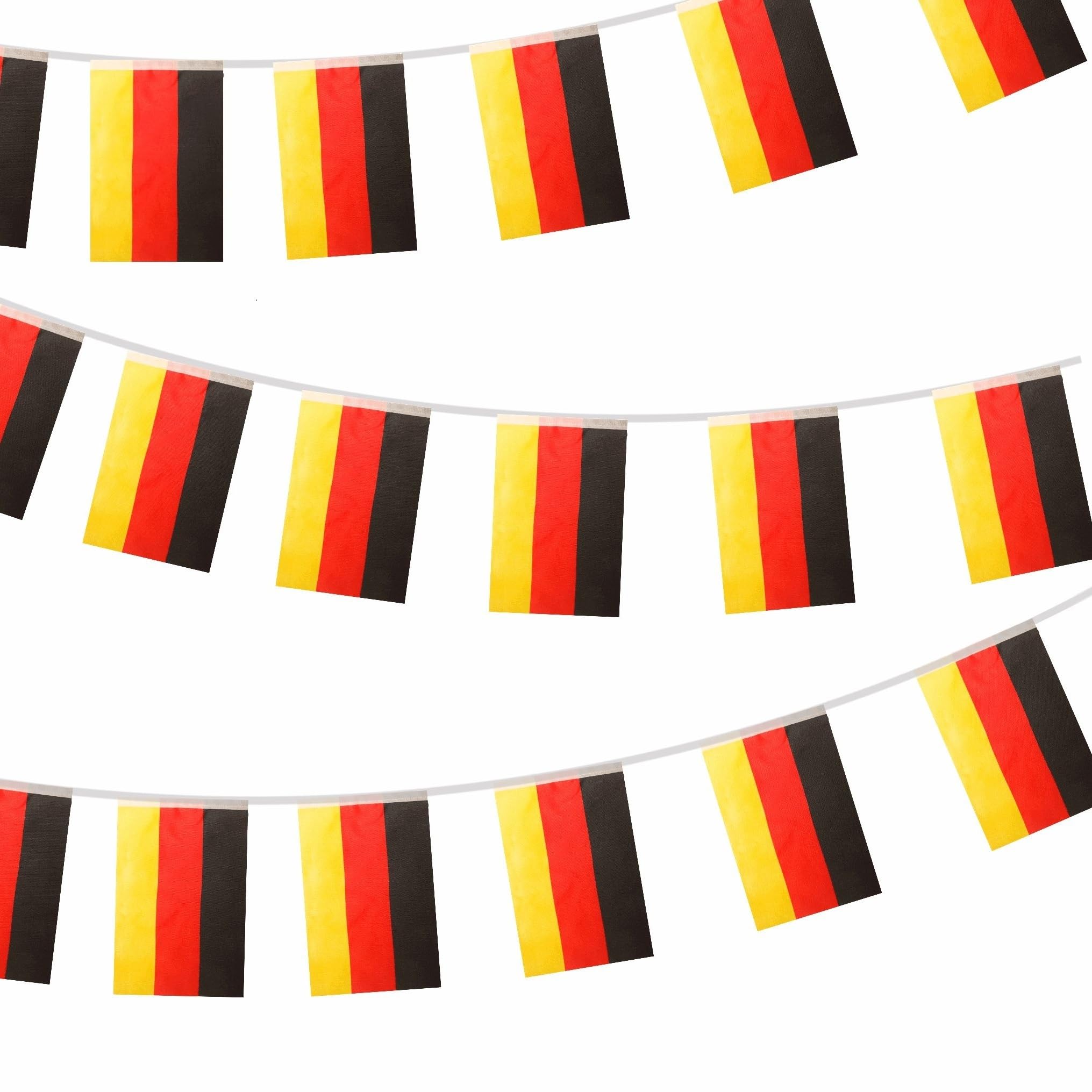 10m Germany Flags Bunting German Flag Decorations 30 pcs, Germany Flags Bunting Banner for World Cup Football 2026 Sports Events Party Decoration, Double-Sided German Flag Buntings