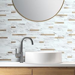 AULIGET 20 Sheets Faux Stone White Marble Peel and
