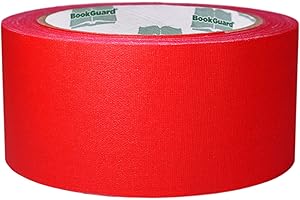 BookGuard 2 inch Premium Bookbinding Repair Cloth Tape, 15 Yard Roll, Red