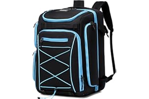 FIXITOK Ski Boot Bag Backpack, 60L Waterproof Ski and Snowboard Boots Travel Backpack for Ski Boot, Skis, Snowboard, Ski Helmet, Goggles, Gloves for Men,Women and Youth
