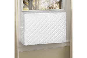 CESTLUCK Window Air Conditioner Covers Indoor: M Size-21"(L) x 15"(H) x 3.5"(D) Beige AC Winter Covers, 3 Layers Insulation AC Cover for Window Unit, Snowproof Waterproof for Bedroom Living Room