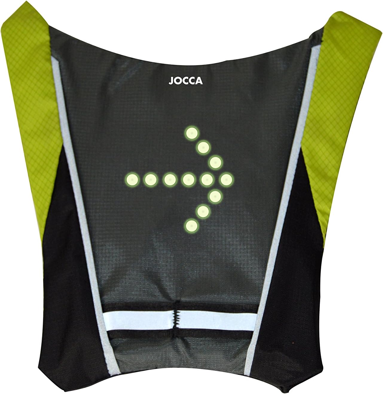 jocca chaleco bicicleta unisex con indicador de luz led negro amarillo grande