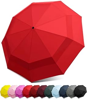 ergonomad windproof vented double canopy travel umbrella