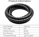 YGQ 8mm Fuel Line Braided Hose 2.4M 8 feet NBR Nylon Reinforced view 3