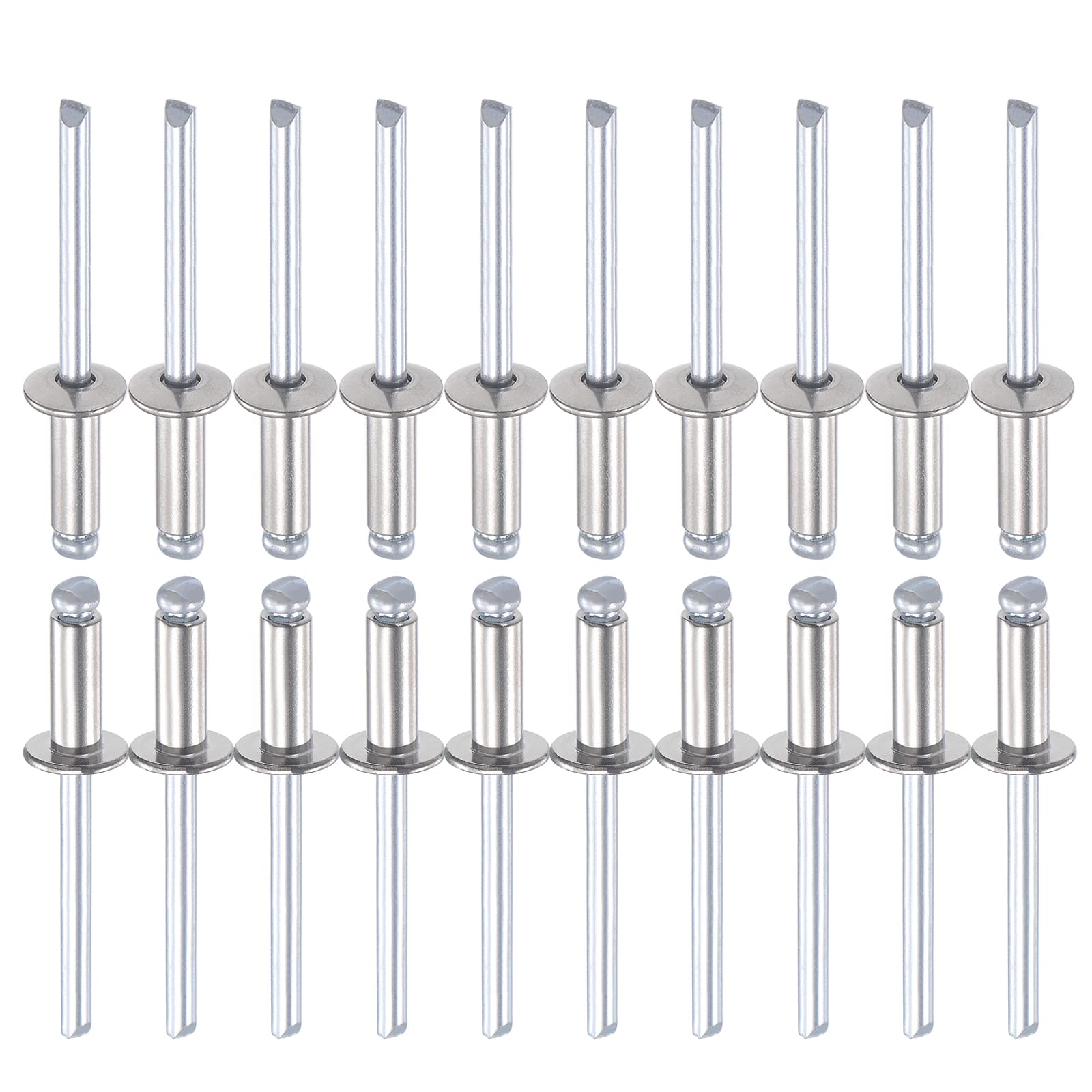 DTGN 5mm x 13mm (DXL) Blind Rivets - 50Pack - Good for Machinery Joining - 304 Stainless Steel Dome Open End Rivet