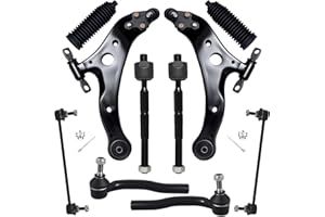 AUQDD 10Pcs Front End Kit Fit For 2012-2017 To-yota Camry, 2013-2018 Avalon, 2 Lower Control Arm w/Ball Joint 2 Sway Bar Link 4 Outer Inner Tie Rod End (# K621476 K621477 K750123 EV801497 ES800930)