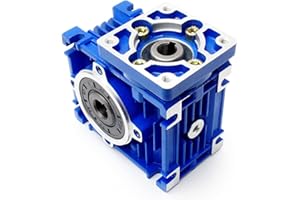 CNCTOPBAOS NMRV030 Worm Gear Reducer Speed Ratio 25:1 RV30 NMRV-030 Worm Gearbox Speed Reducer Square Type for Nema23 Stepper Motor NMRV30 Output Bore/Hole 14mm Shaft