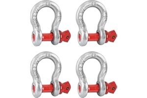 Kivomot High-Strength 2Ton/4400Lbs D Ring Shackles - Forged Steel Clevis Shackles for Heavy-Duty Towing and Lifting
