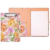 Steel Mill & Co Cute Mini Clipboard Folio with Refillable Lined Notepad and Interior Storage Pocket, Small Padfolio for Work (Full Posey)