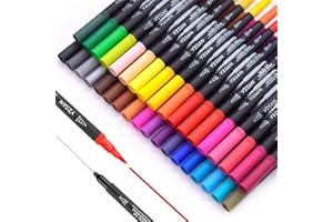 YISAN Fine Tip Markers for Adult Coloring,Drawing Art Pens, Brush Tip Artist Fine Point Colored Journal Pens,70771