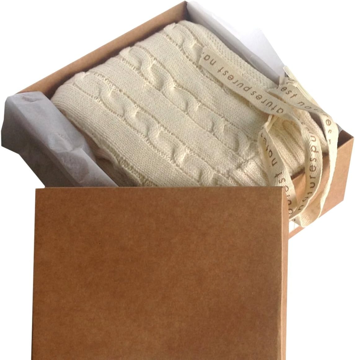 Natures Purest Natures Knits Cable Knit Blanket 60x80cm, Cream, Baby