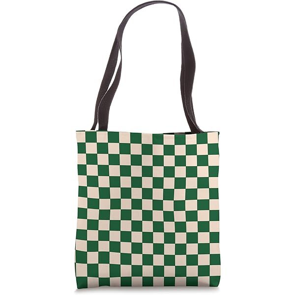 Amazon.com: Checkered with Dark Green and White Check Pattern Tote