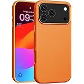 Rumwot for iPhone 17 Pro Leather Case Compatible with Magsafe, Top Grain Leather, Professional Slim Fit Shockproof, Metal Buttons & Camera Bump Frame Phone Protective Magnetic Cover Brown