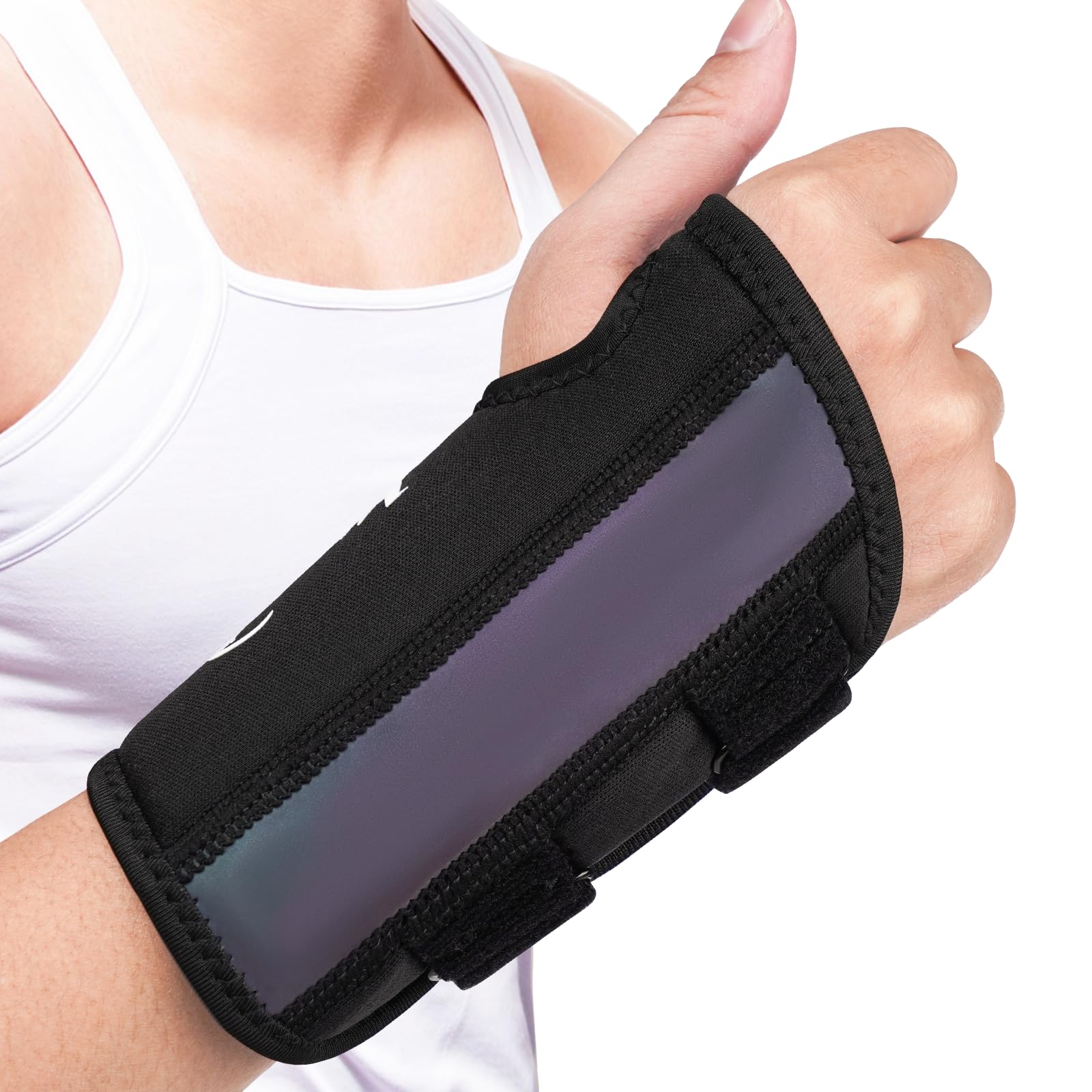 Photo 1 of Kenspeed Wrist Brace for Carpal Tunnel Night Support with 2 POM Stays, Wrist Splints Left/Right Hand Stabilizer Adjustable Wrist Support for Tendonitis Arthritis Pain Relief (Darkblack-Left, M)
