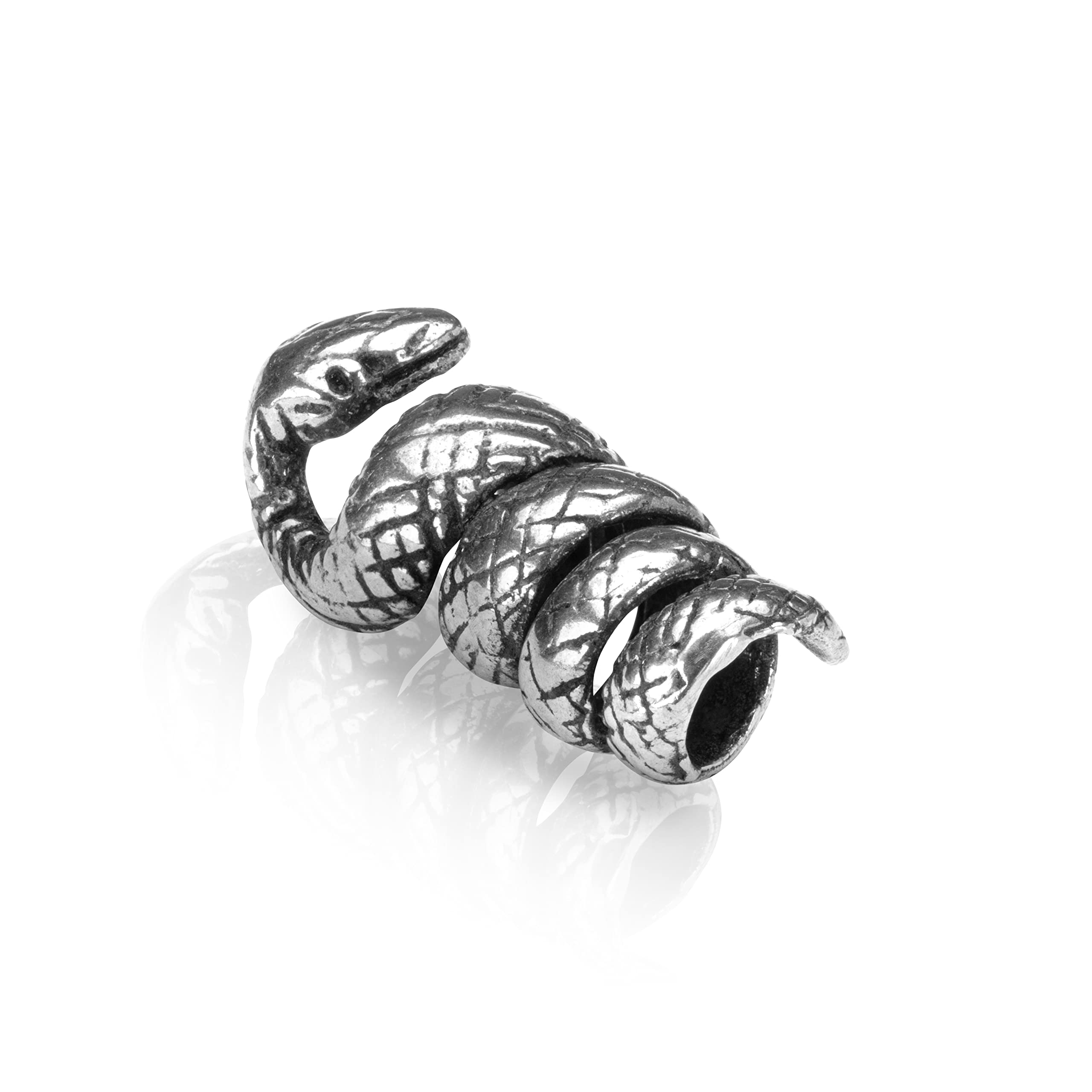 NKlaus beard jewellery Ø 5mm snake beard bead 925 Sterling Silver men's jewellery 4311