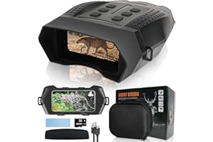 XGeek Night Vision Goggles Scopes Digital Binoculars,2.5" TFT Screen 4X Zoom, 1M/2M/3M Image & 1080p Video, 350m/950nm LED in Darkness with Green and Filming Mode for Spy，Observation，Adults Hunting