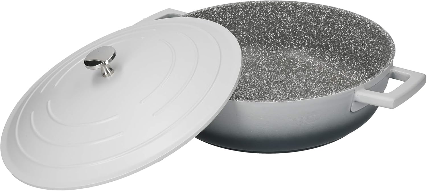 MasterClass MCMSCRD28GRY Shallow Casserole Dish with Lid, Lightweight