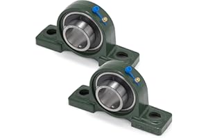XIKE 2 Pcs UCP208 Bore 40 mm Pillow Block Mounted Ball Bearings, Solid Cast Iron Base and Self Aligning Chrome Sealed Bearing