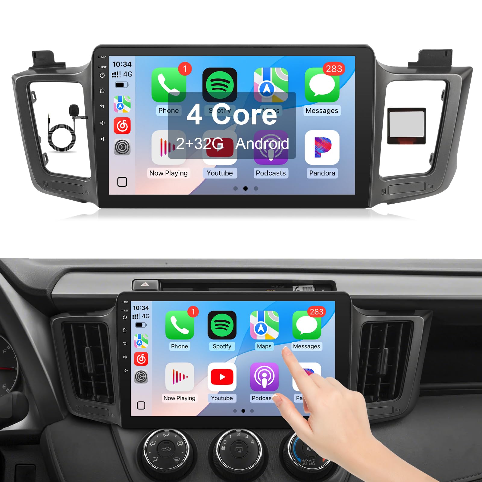 Photo 1 of Leadfan Car Radio for Toyota RAV4 2013-2018 Stereo Compatible with JBL Audio Receiver Wireless CarPlay Android Auto, 9 Inch Touchscreen BT WiFi GPS Navigation Backup Camera MIC SWC Estereo 2+32G